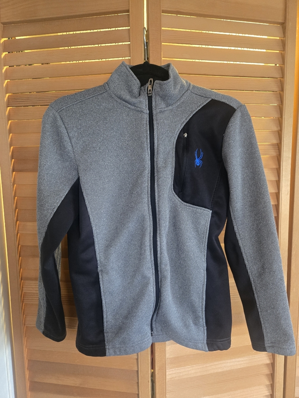 Spyder Kids Gray and Black Full-Zip Puffer Jacket